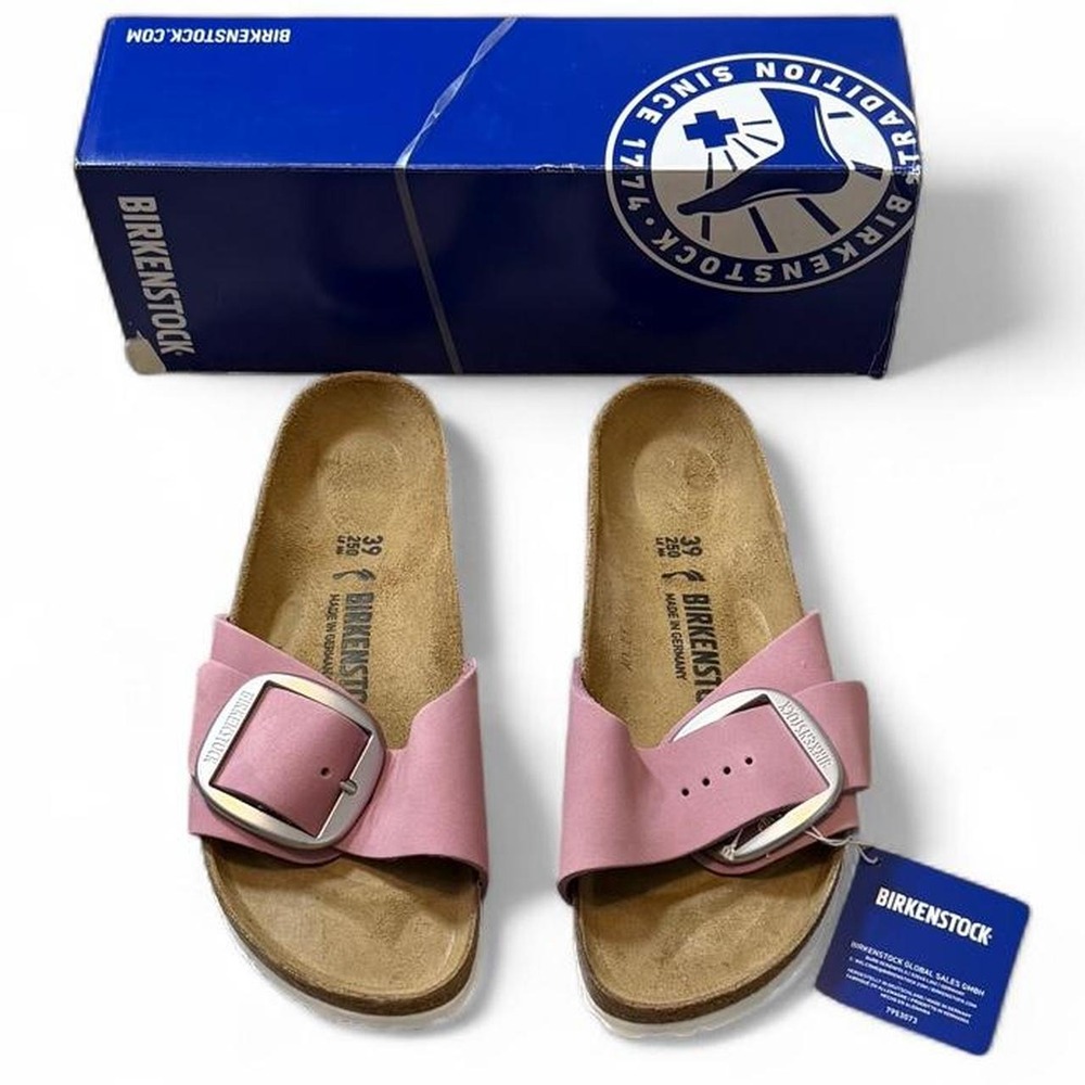 Birkenstock Orchid Pink Madrid Big Buckle Slide Sandals, Women's Size US 8-8.5